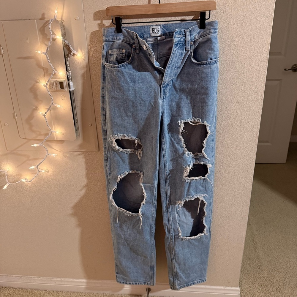BDG Medium High Waisted Blue Ripped Boyfriend Jeans